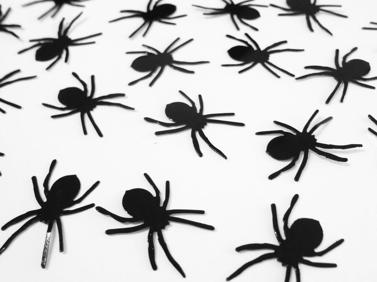 Pack of store plastic spiders