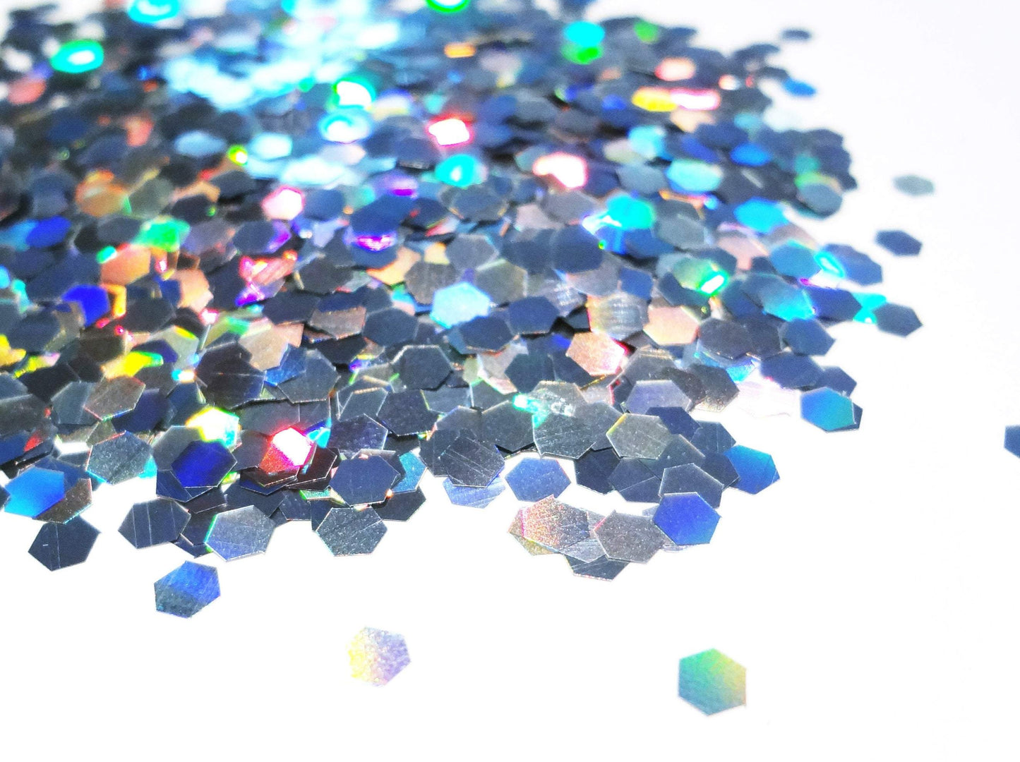 Craft Factory - Sequins - Silver Holographic Flat - 20mm - Blue Haze