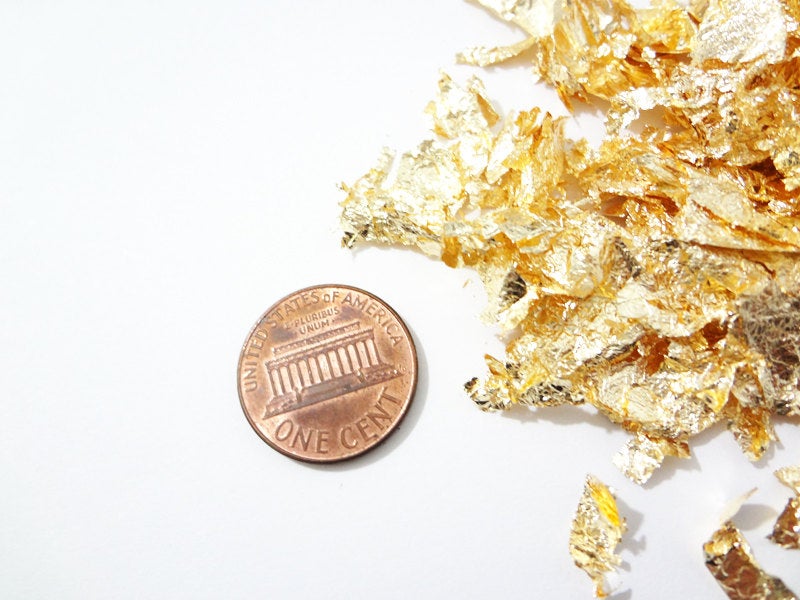 Golden Leaf Gilding Resin Flakes Gold Metallic Foil Flakes - Temu Japan